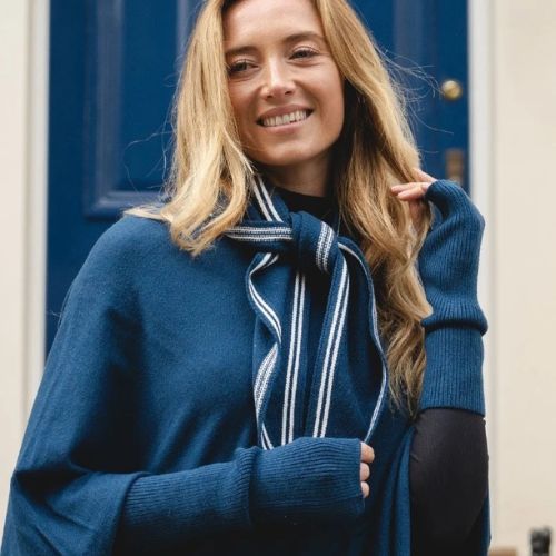 Fingerless Gloves - Poseidon Blue