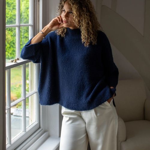Vicki Fluffy Jumper - Navy