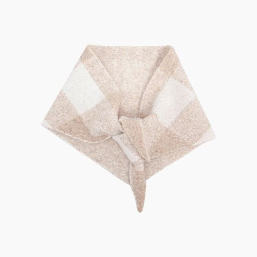 Check Triangle Heavyweight Scarf - Cream