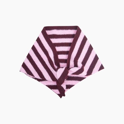 Striped Triangle Heavyweight Scarf -  Berry/Pink
