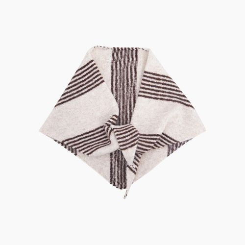 Striped Triangle Heavyweight Scarf - Brown/Beige