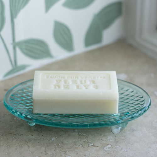 Glass Soap Dish - Green