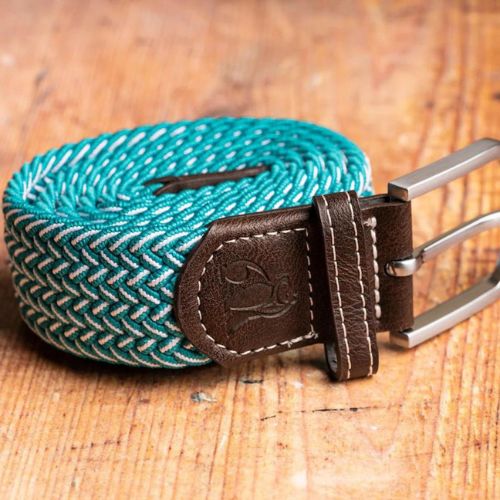 Recycled Woven Belt - Aqua