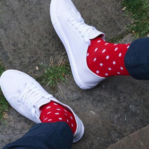 Bamboo Socks - Red Polka Dot