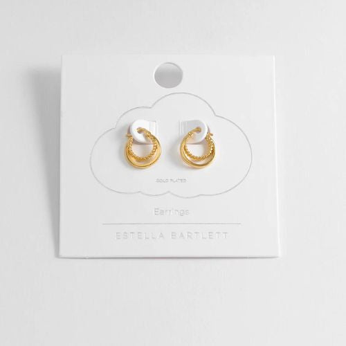 Estella Bartlett Double Twisted Hoop Earrings - Gold