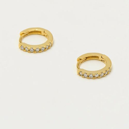 Estella Bartlett Hoop Earrings with White CZ - Gold