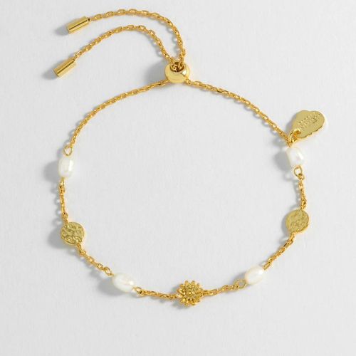 Estella Bartlett Textured Disc Flower Pearl Bracelet