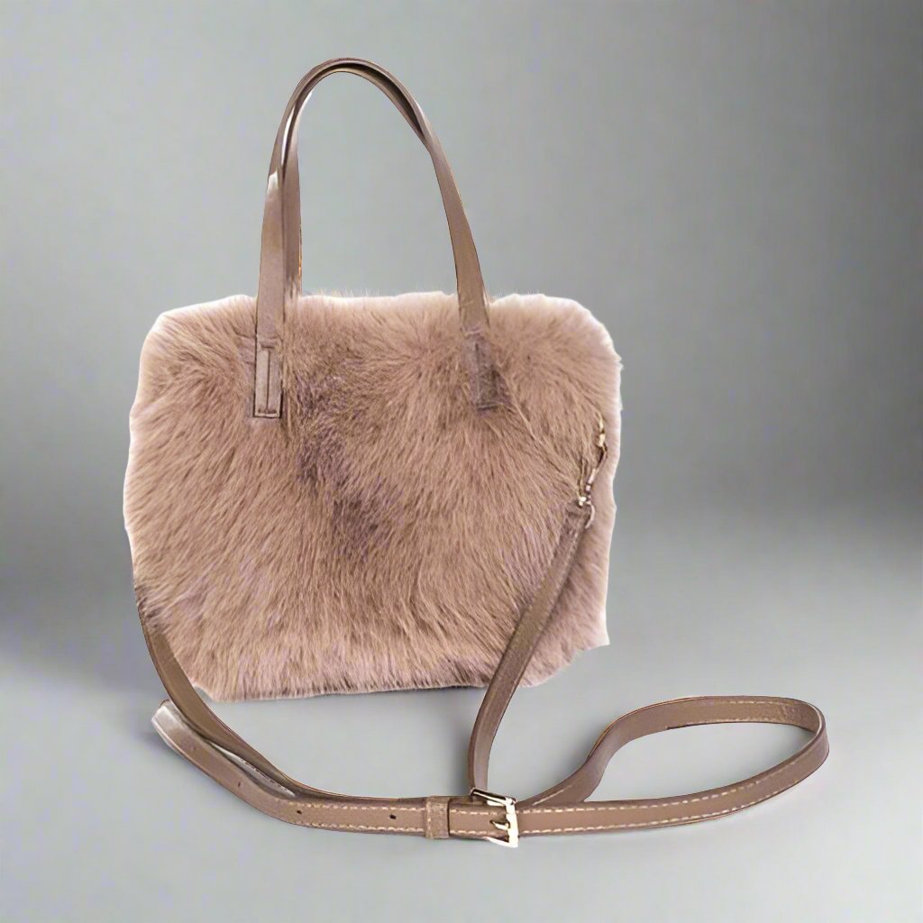 Faux Fur Shoulder Bag - Cappuccino