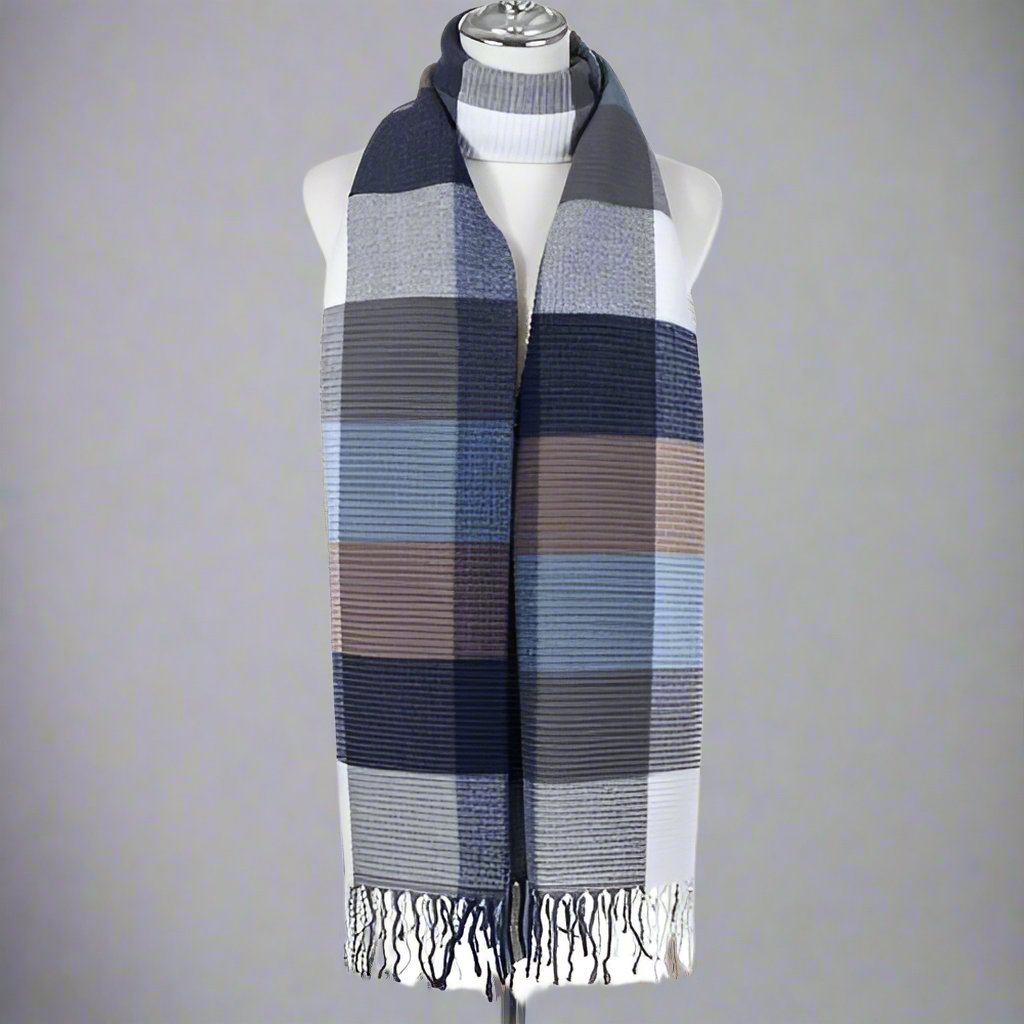 Teal Checked Scarf