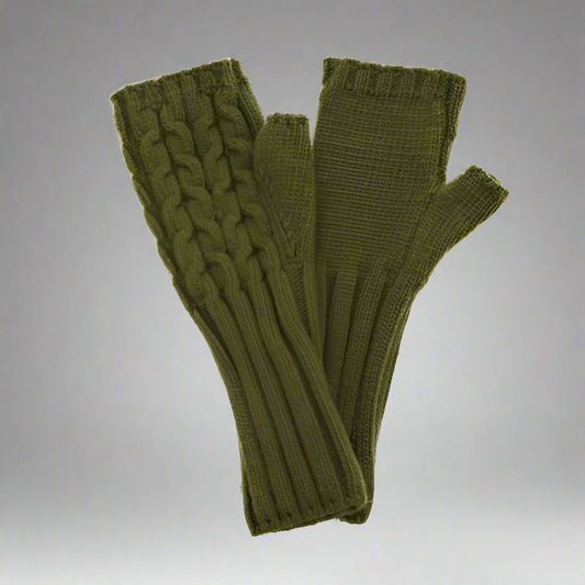 Fingerless Gloves - Olive