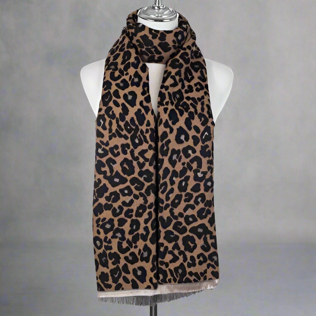 Leopard Print Scarf - Chococlate