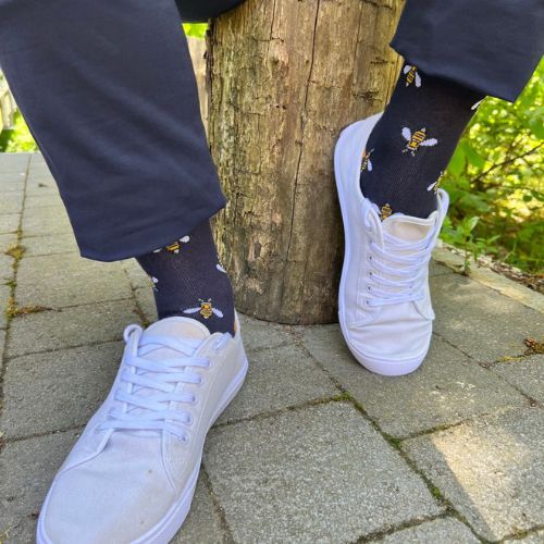 Bamboo Socks - Navy Bumblebee