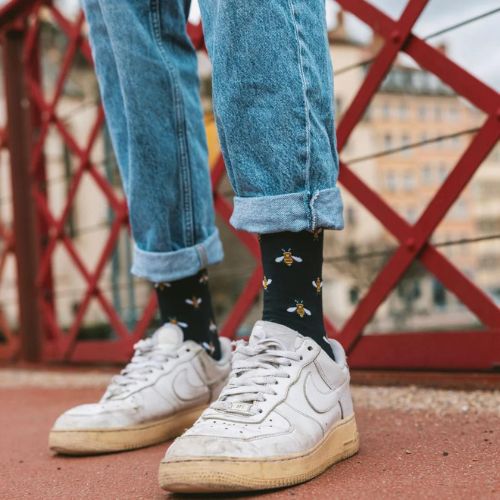Bamboo Socks - Navy Bumblebee