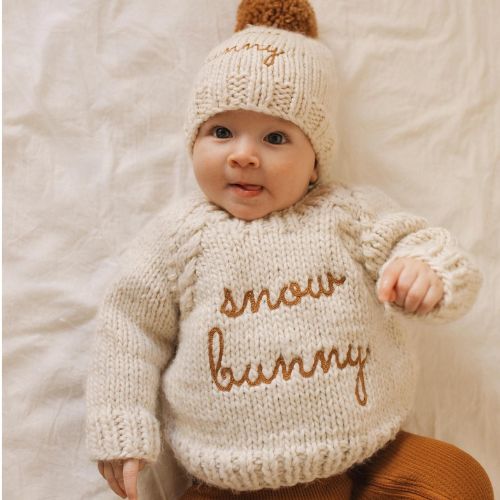 Snow Bunny Pecan Crew Neck Sweater