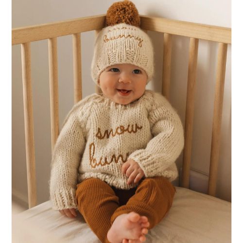 Snow Bunny Pecan Crew Neck Sweater