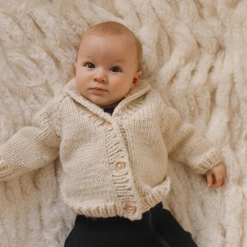 Shawl Collar Natural Cardigan Sweater