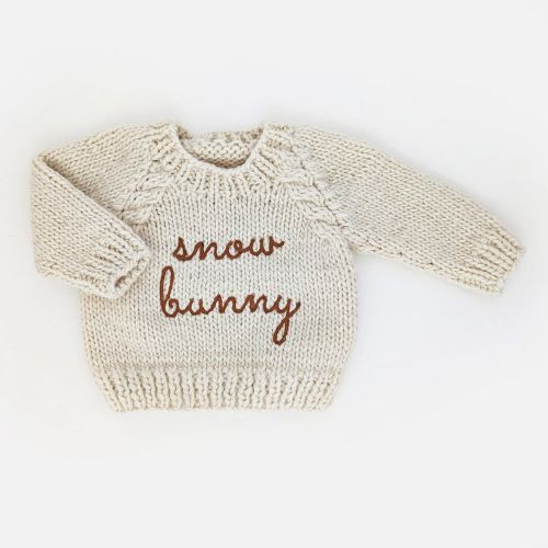 Snow Bunny Pecan Crew Neck Sweater