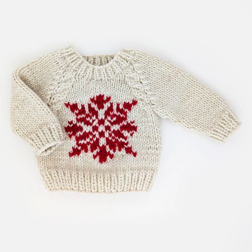 Snowflake Natural Crew Neck Sweater