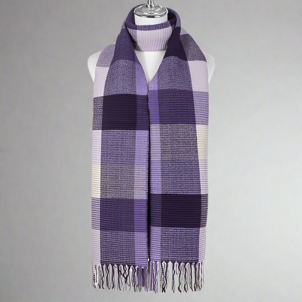 Purple Checked Scarf