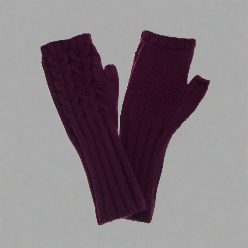 Fingerless Gloves - Deep Purple