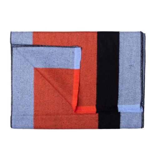 Bamboo Scarf - Orange & Blue Stripe