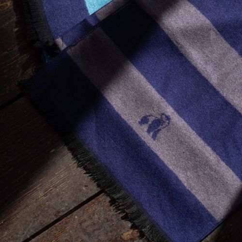 Bamboo Scarf - Grey & Blue Stripe