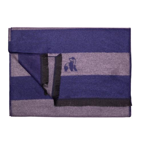 Bamboo Scarf - Grey & Blue Stripe