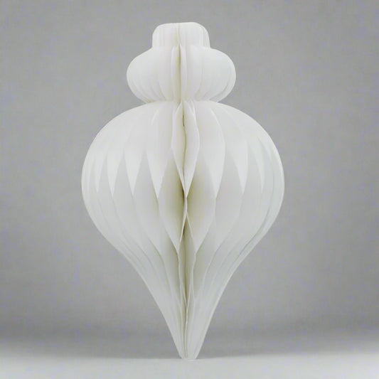 Teardrop Honeycomb Paper Decoration - 30cm White