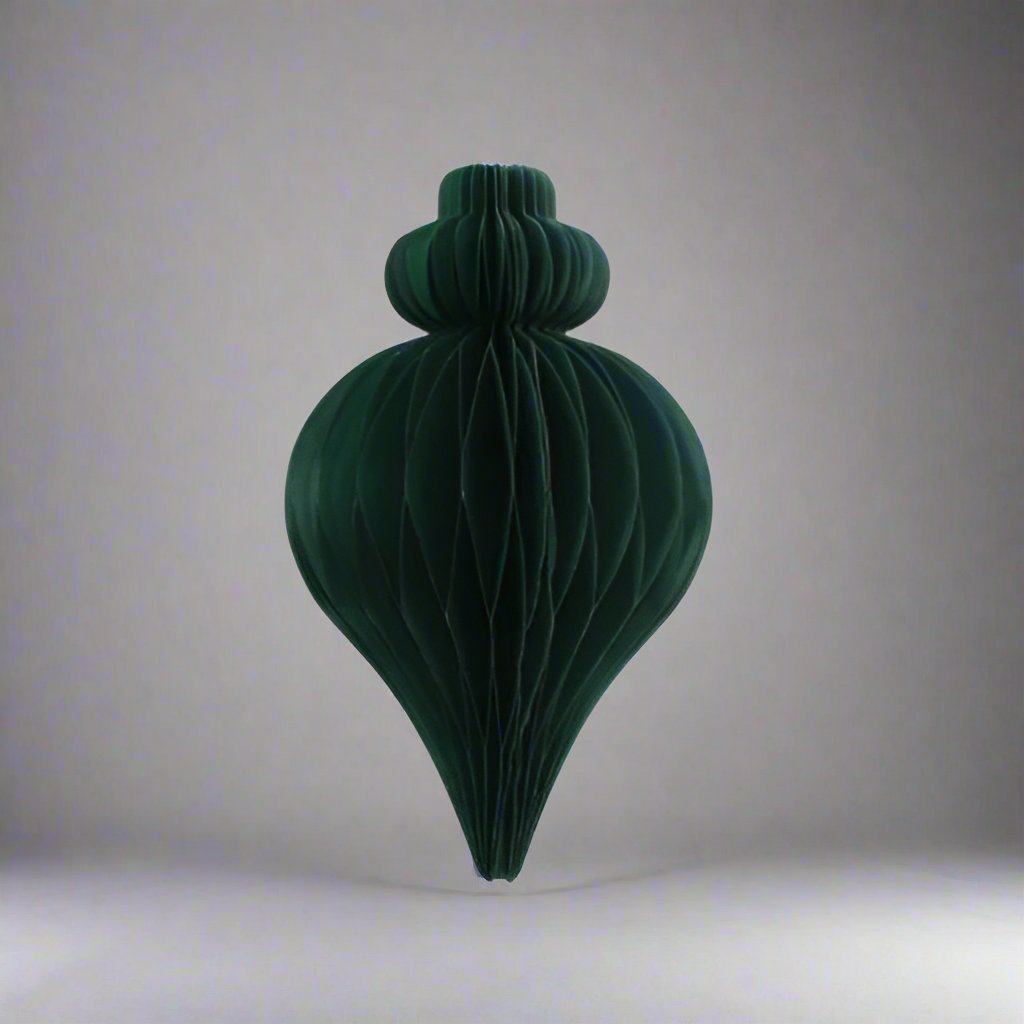 Teardrop Honeycomb Paper Decoration - 20cm Green