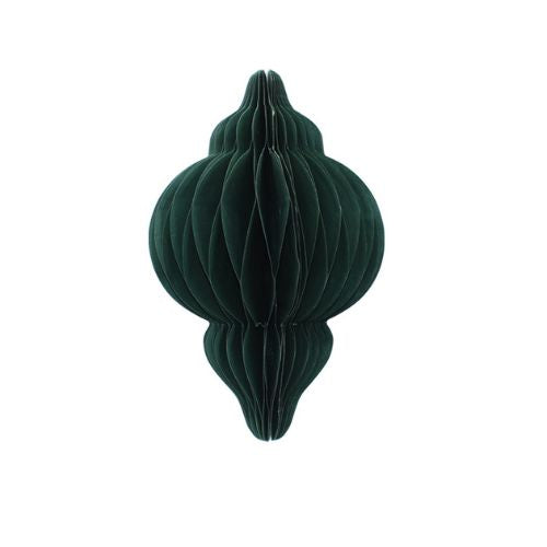 Finial Honeycomb Paper Decoration 20cm Green