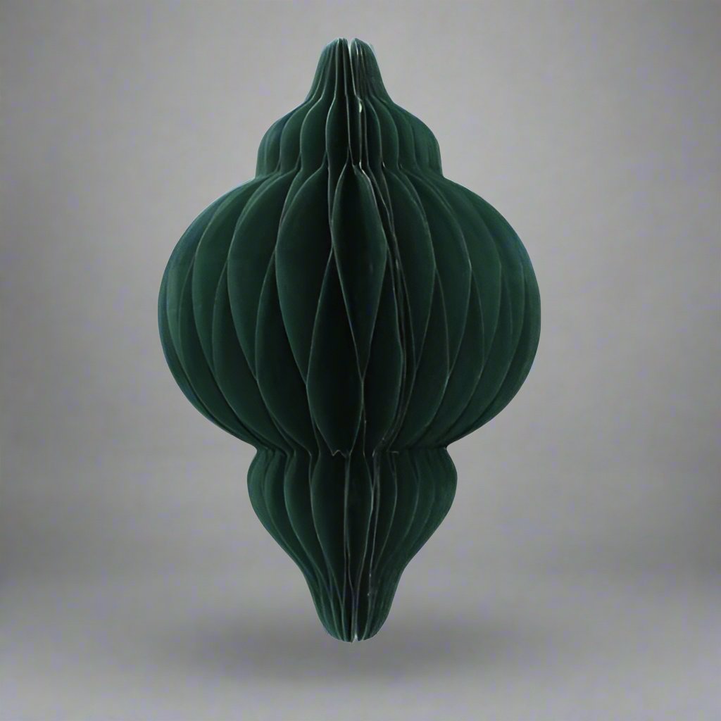 Finial Honeycomb Paper Decoration 30cm Green