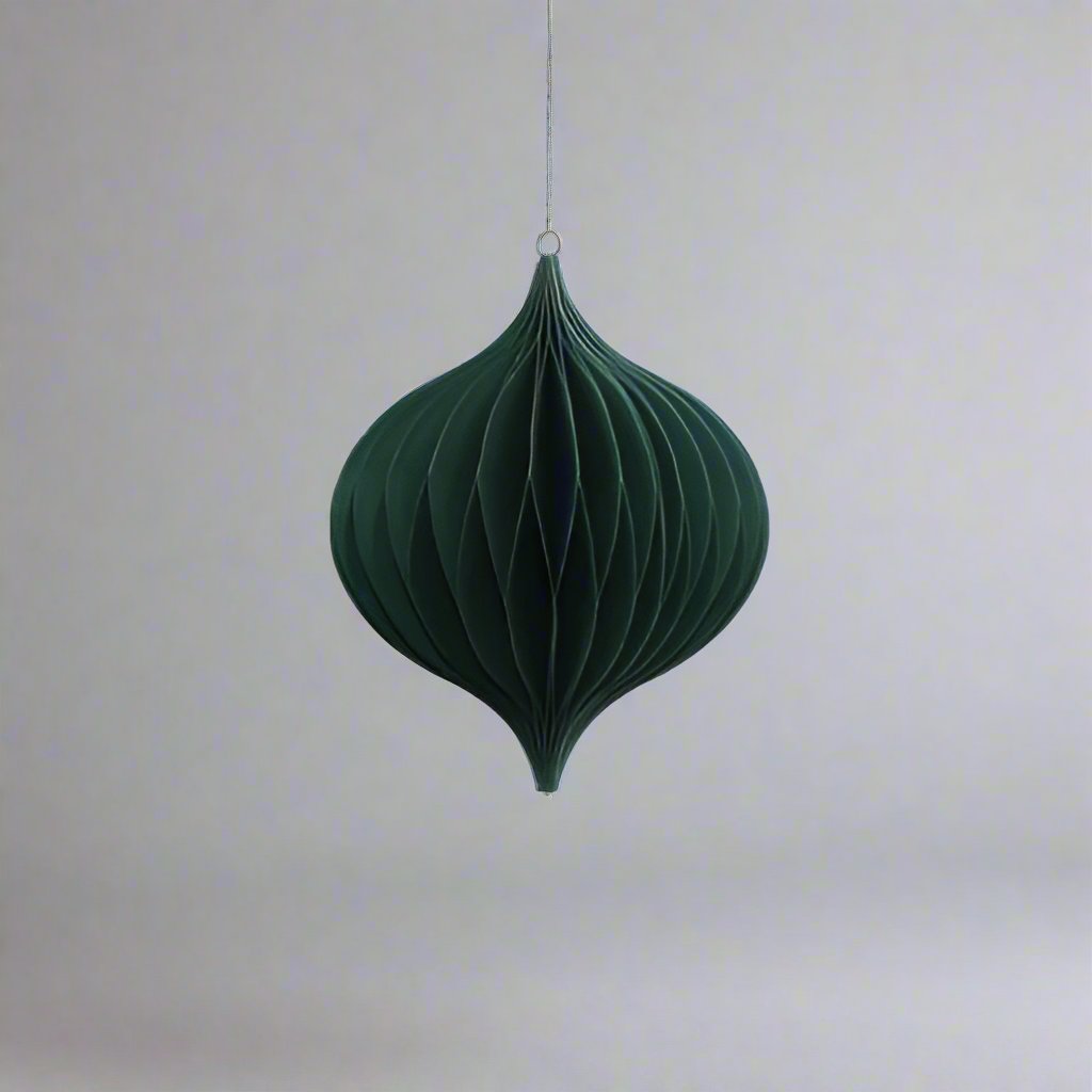 Hanging Bauble Honeycomb Paper Decoration - 10cm Green