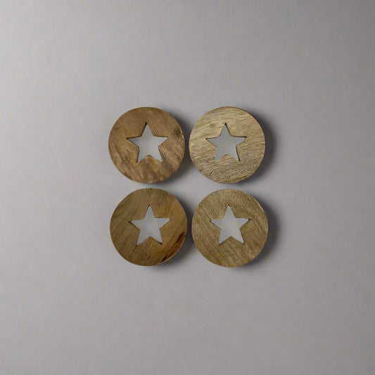 Wooden Star Cut Out Coaster