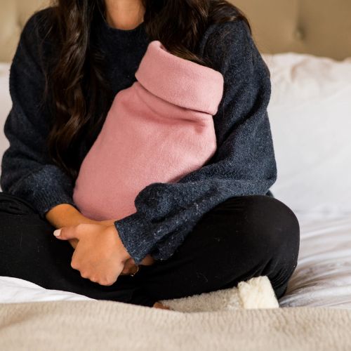 Pink Organic Cotton Hot Water Bottle - 2L