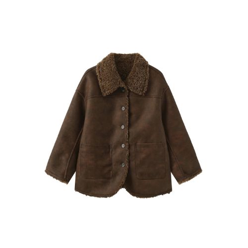 Brown Mid-Length Boxy Coat