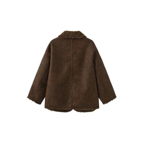 Brown Mid-Length Boxy Coat