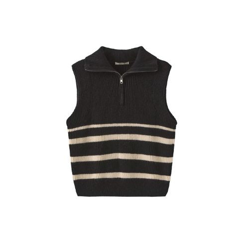 Half-Zip Sleeveless Knit Top