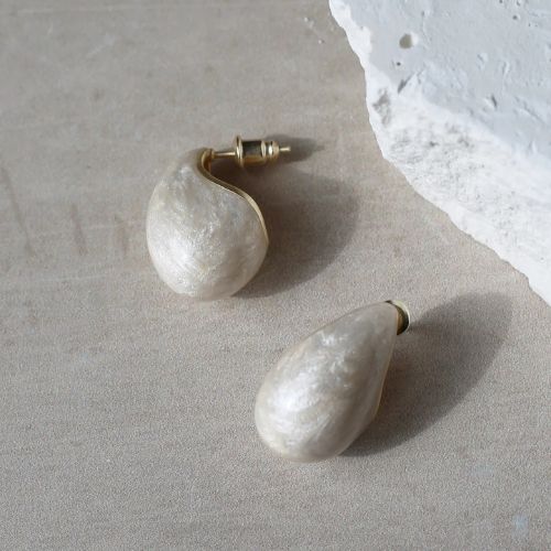 Hush Earrings Pearl Shimmer Enamel