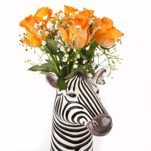 Quail - Zebra Flower Vase