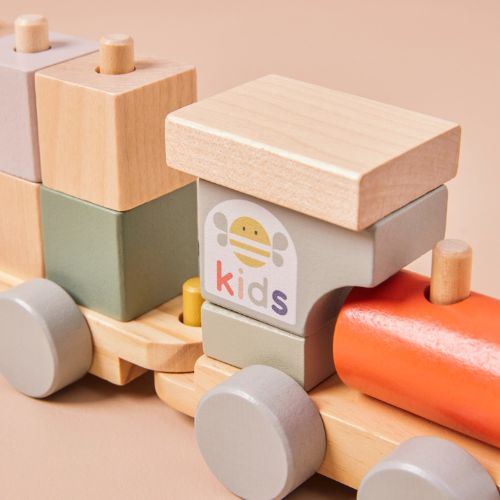 Just Bee Kids Wooden Pull Along Activity Train