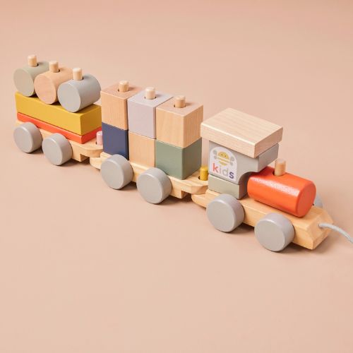 Just Bee Kids Wooden Pull Along Activity Train