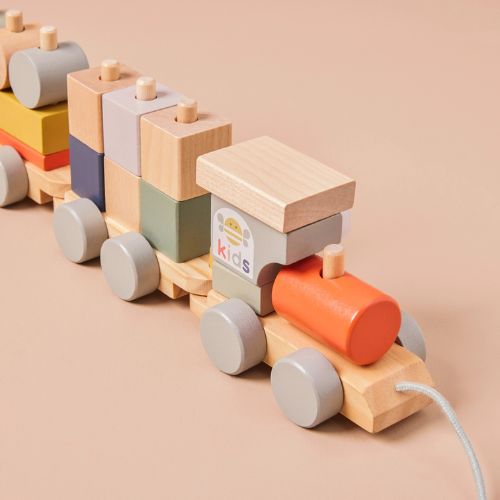 Just Bee Kids Wooden Pull Along Activity Train