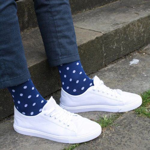 Bamboo Socks - Blue Polka Dot