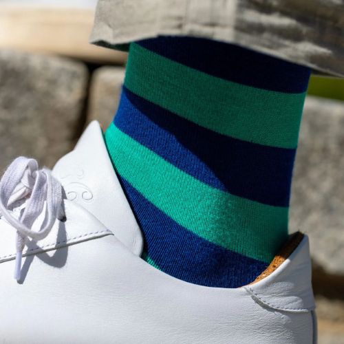 Bamboo Socks - Lime Green Stripe