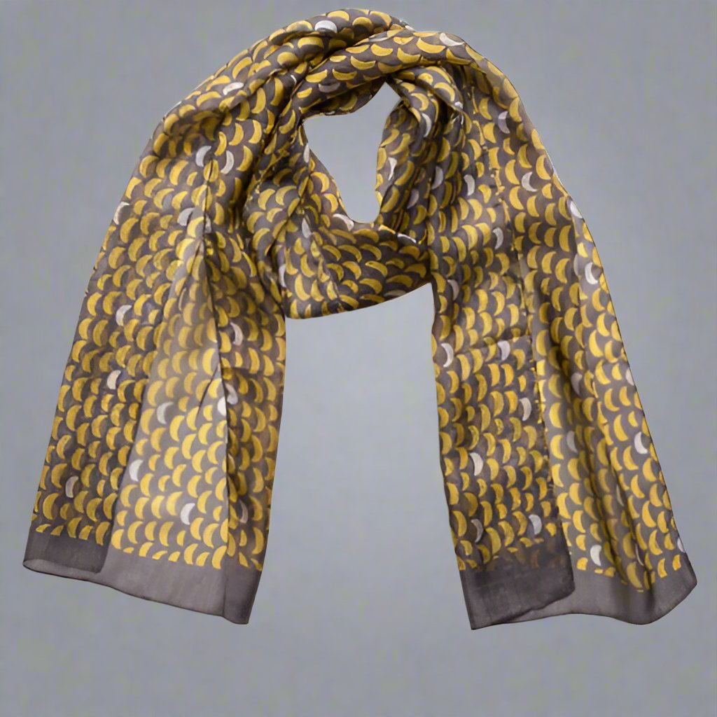 Silk Scarf - Moon Mustard