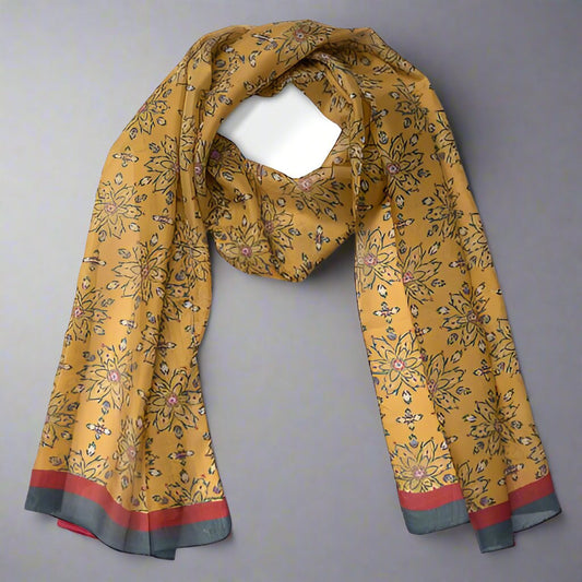 Silk Scarf - Ajanta Mustard