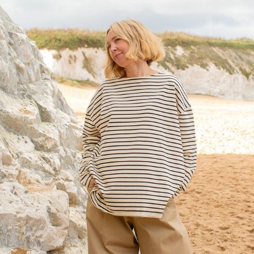 Bryony Stripe Top - Black/Cream