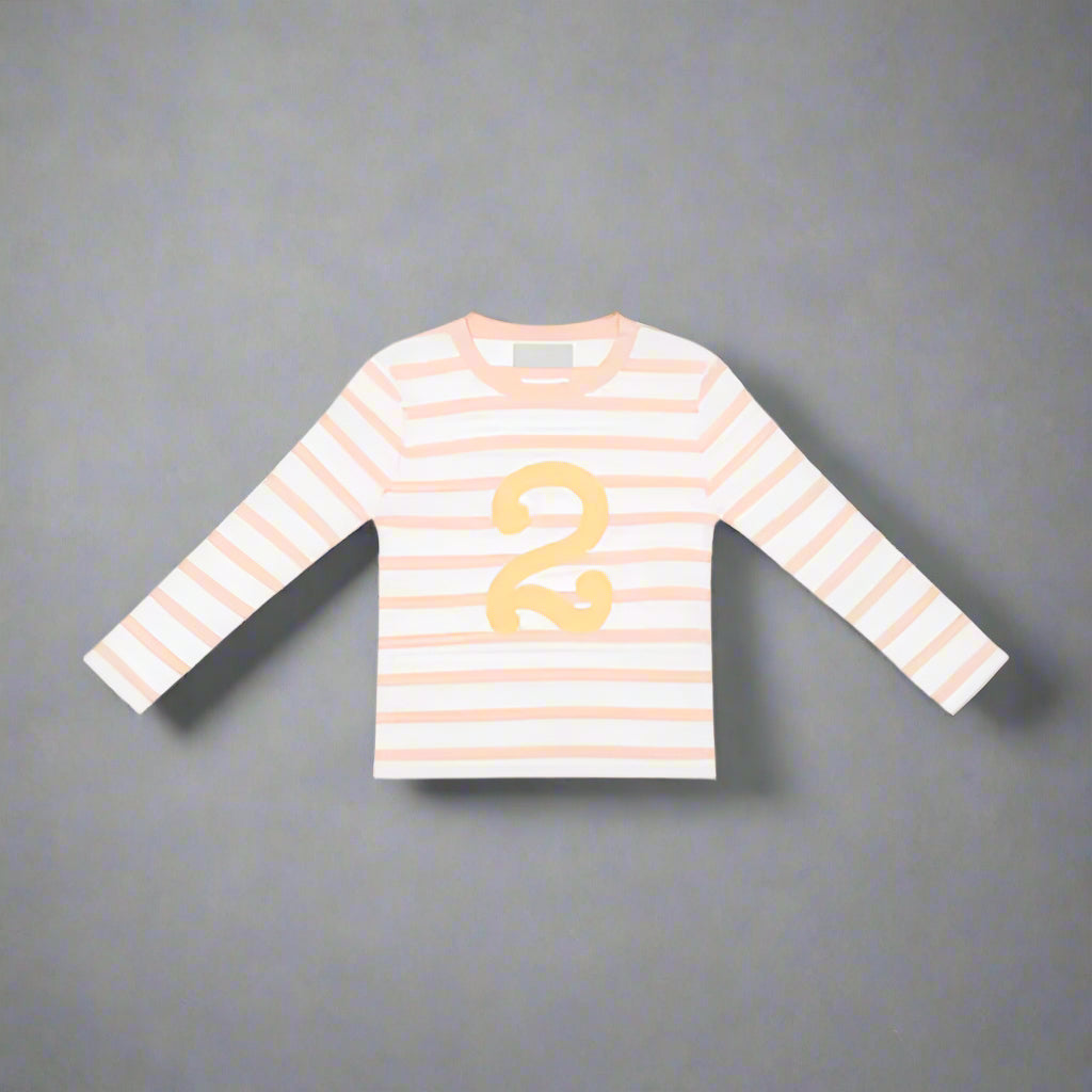 Powder Pink & White Striped T-Shirt - Age 2