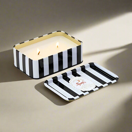 Tiger Printed Tin Candle - Black Cedar & Fig
