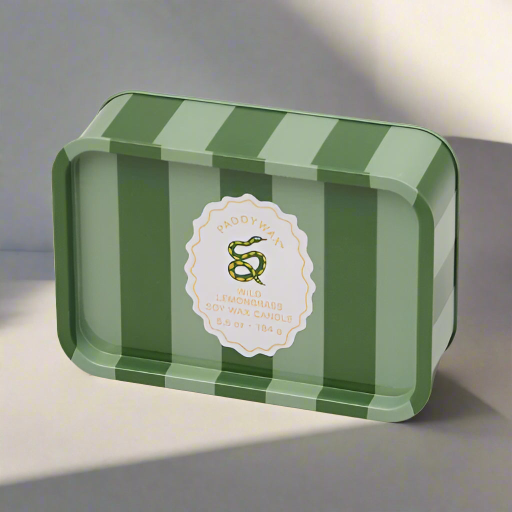 Snake Printed Tin Candle - Wild Lemongrass